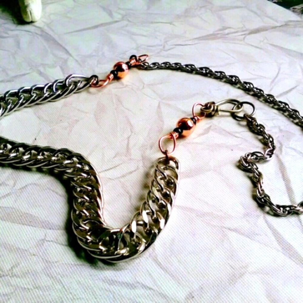 Upcycled Chain Assemblage Style Choker Necklace